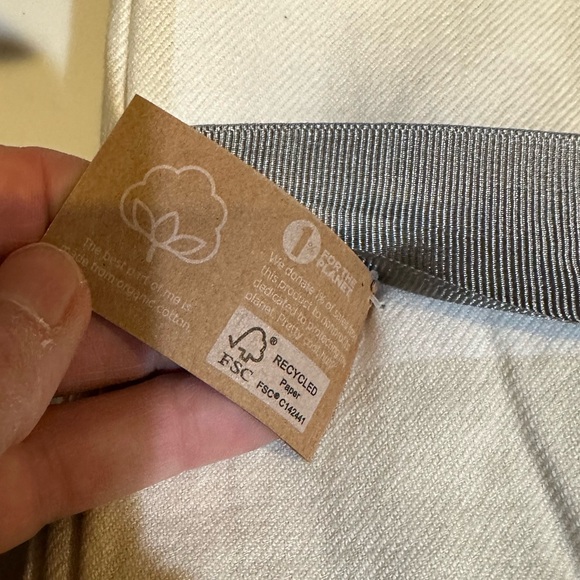 FIELD & CO IVORY PLAID HP LOGO 100% ORGANIC COTTON LIGHT BLANKET 60”x 70” THROW - Picture 10 of 10